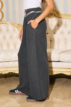 USA Flag Patch Wide Leg Pants