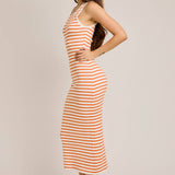 Sleeveless Round Neck Ribbed Sweater Dress