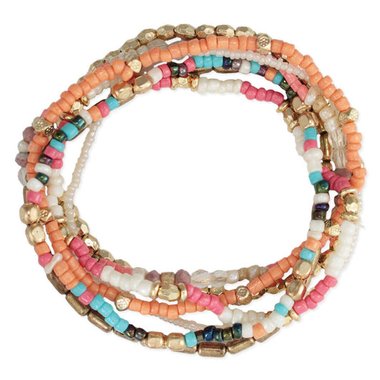 Warm Tone Bead Bracelet Set