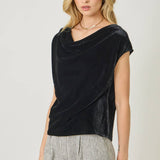 61197 Velvet Cowl Neck Top