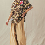 Camo Floral Patch Oversized Cotton Tee