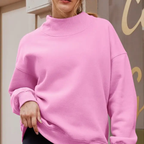 Oversized Mock Neck Top Sweatshirt