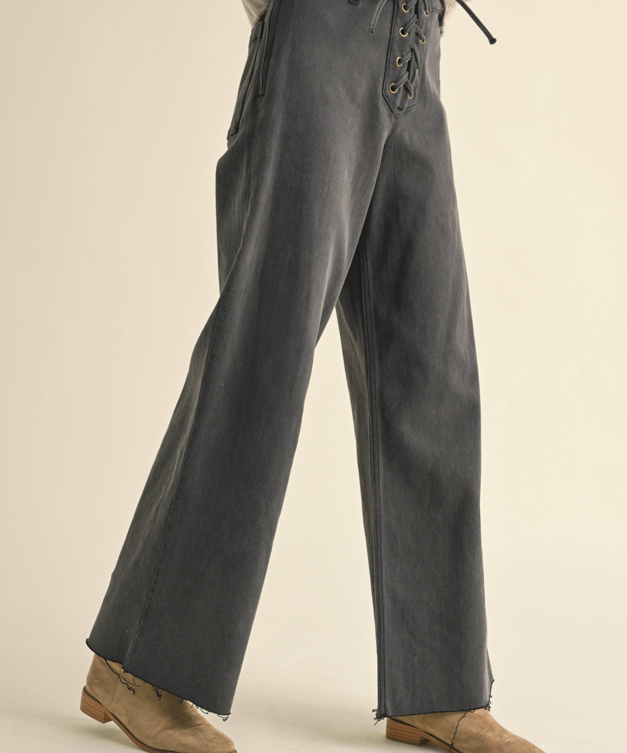Lace Up Front Trousers