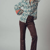 Floral Mix Print Pintuck Blouse