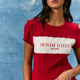"AMERICAN CLASSIC" ROUND NECK CONTRAST DETAIL BABY TEE