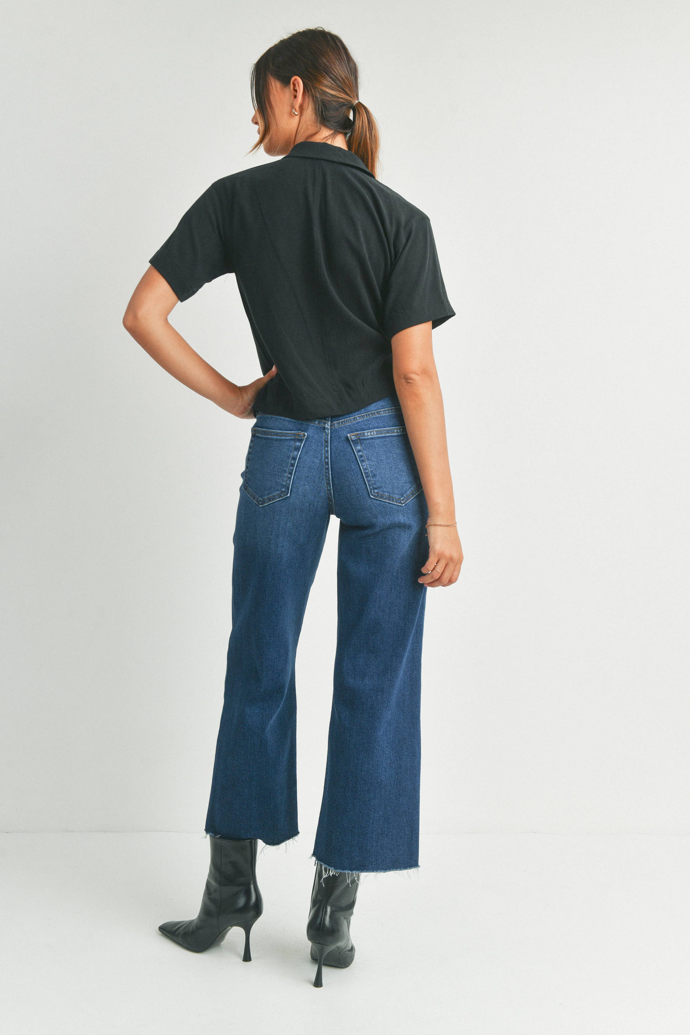 Dark Denim Wide Leg Jeans