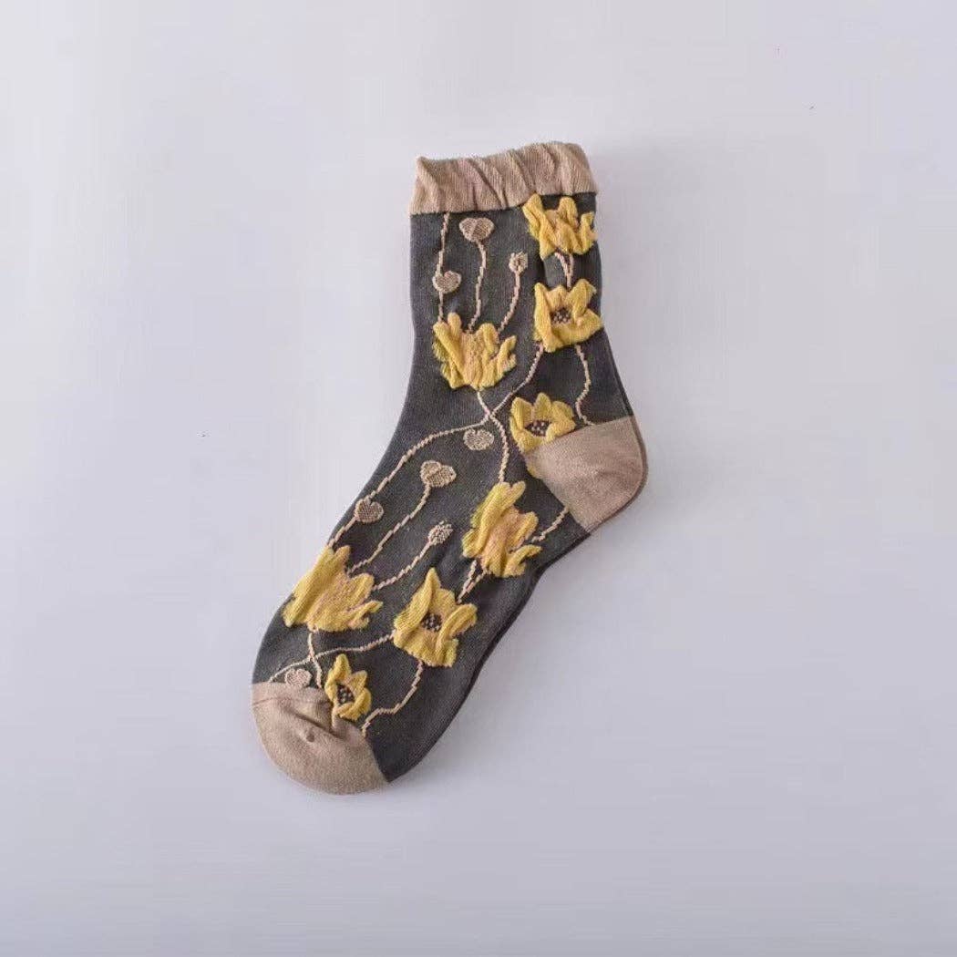 Floral Knit Socks