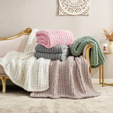 AH Handmade Chunky Knit Cable Knitted Crochet Blanket
