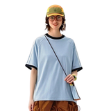 Women's Retro Side 3-Stripes Contrast Loose Fit T-Shirt