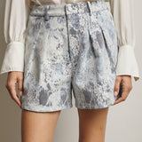 Lace Overlay Denim Shorts FP0009