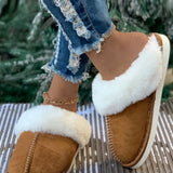 Faux Suede Plush Lined Slippers