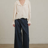 Embroidered Eyelet Collar Blouse - RT1180