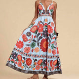 Bohemian Colorful Print Slip Dress