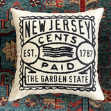 City & State Postmark Vintage Postage Stamp Pillow