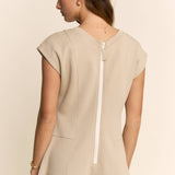 Plus - Soft Knit Seamed Cap Sleeve Wide-Leg Jumpsuit