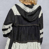 Black & Gray Stressed Seam Zip-Up