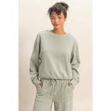 Raw Edge Detail Burnout Sweatshirt