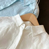 Cotton linen blend button down shirt