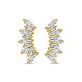 Curved Baguette Studs On Velvet