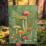 Vintage Mushroom Genuine Leather Journal with Lock: Handmade