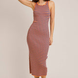 Sleeveless Round Neck Ribbed Sweater Dress