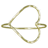Big Heart Gold Textured Bracelet