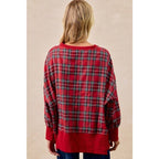 "Holly Jolly" Plaid Oversized Sweatshirt
