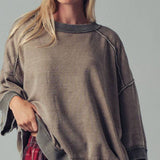 Oversized Seam Detail Pullover Top