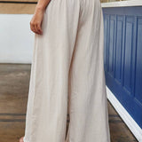 Wide Leg Cotton Gauze Pants