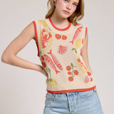Market Print Knit Vest