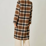 61234 Plaid Long Coat