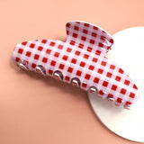 JUMBO STRIPE PLAID OVAL HAIR CLAW CLIPS | 40H1020