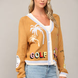 GOLF EMBROIDERED PATCH CARDIGAN LW2119