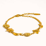 Leonora 18K Gold Non-Tarnish Sun and Star Bracelet