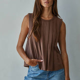 L9117 | Knit Rayon Spandex Jersey Round Neck Sleeveless Top