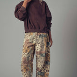 Crew Neck Comfort Washed  Spring Sweatshirt