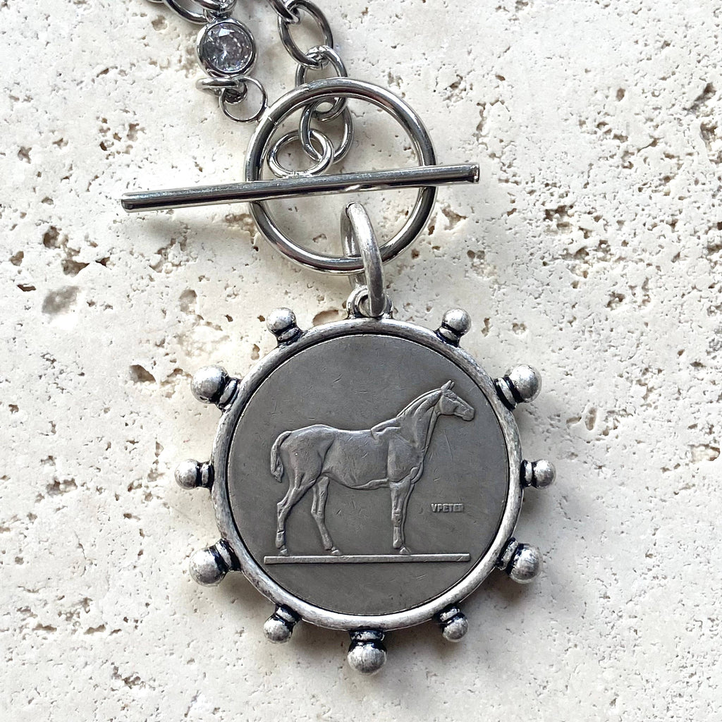 Horse Pendant Steel Necklace