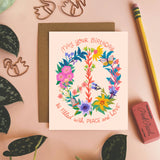 Peace + Love Flowers Birthday Card