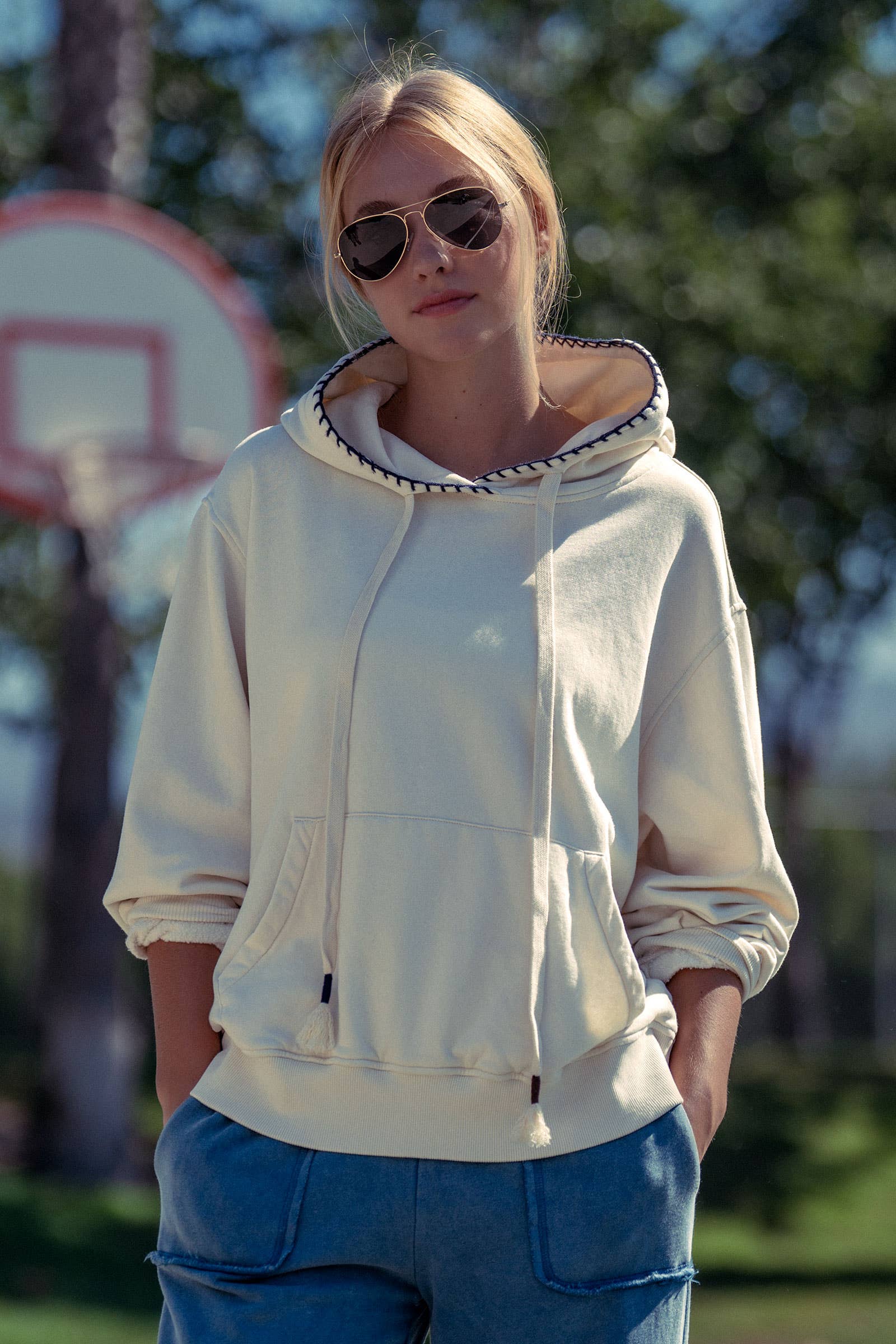 Vintage-Wash Hooded Sweatshirt