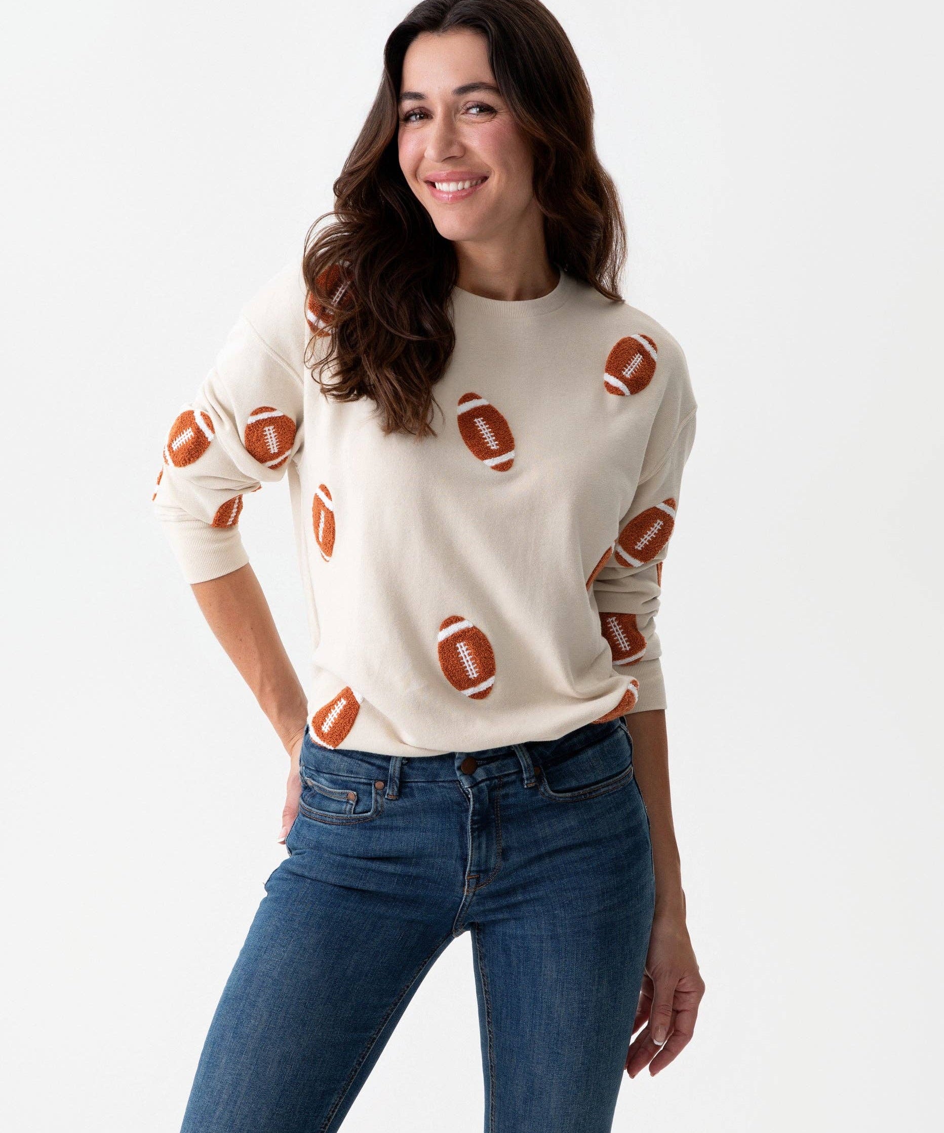 FOOTBALL SWEATSHIRT, PUTTY