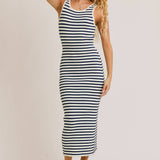 Sleeveless Round Neck Ribbed Sweater Dress