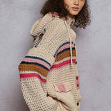 Striped Hoodie Cardigan