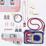 Danielle Fish Ceramic Earrings Blue + White Wholesale