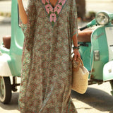 Colorful Print Dress Kaftan