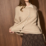 LONG SLEEVE CREW NECK SWEATER LIGHTWEIGHT CARDIGAN