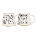 Oversized Mug with Cats-4"H(17oz)