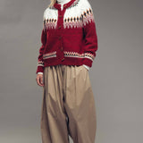 Nordic Wool Blend Toggle Buttons Cardigan
