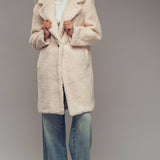 Cozy Longline Notched Lapel Teddy Coat