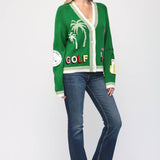 GOLF EMBROIDERED PATCH CARDIGAN LW2119
