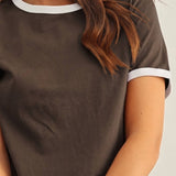 ET6334   SHORT SLEEVE RINGER TOP
